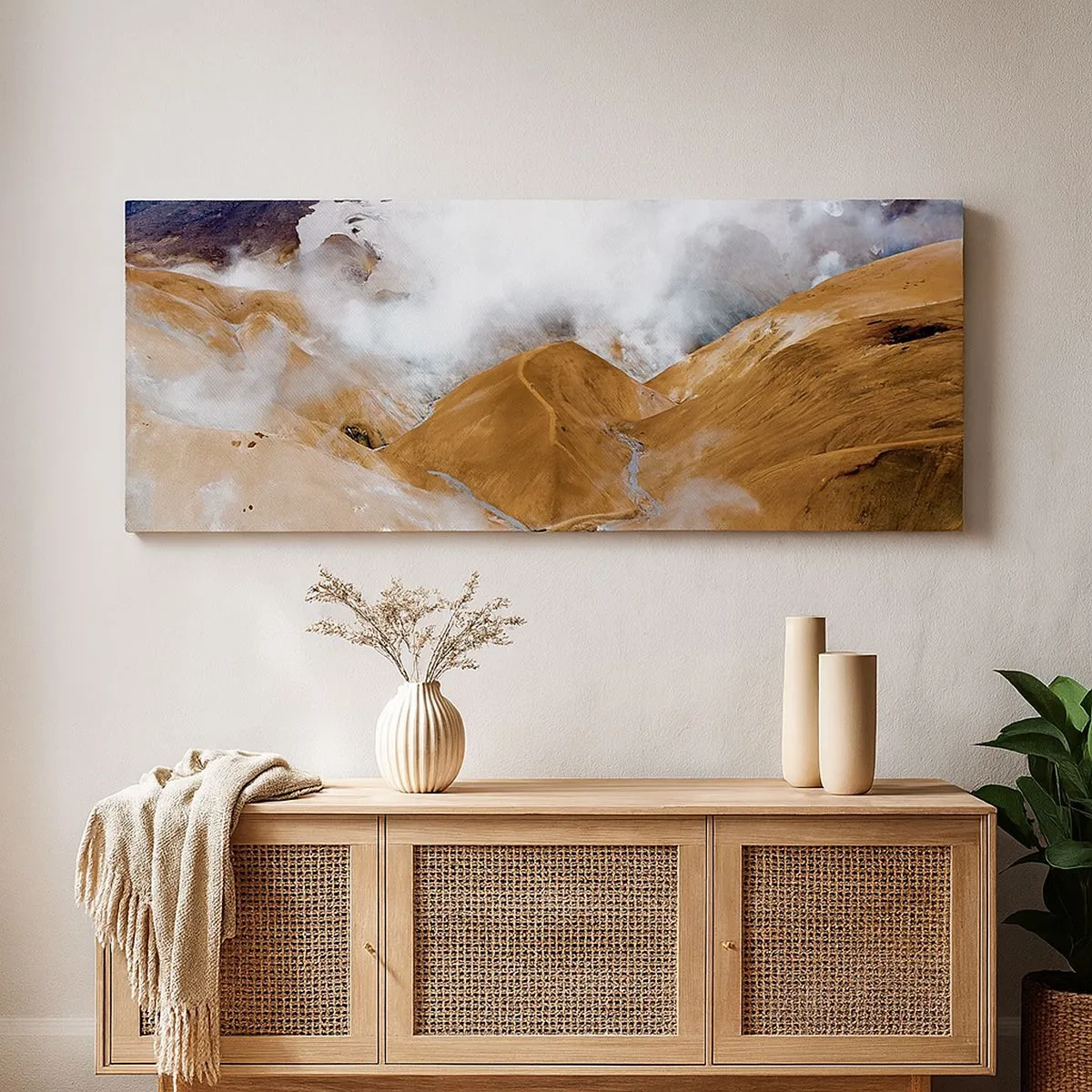 Bild auf Leinwand - Leinwandbild - Islands rohe Schönheit - 100x40 cm