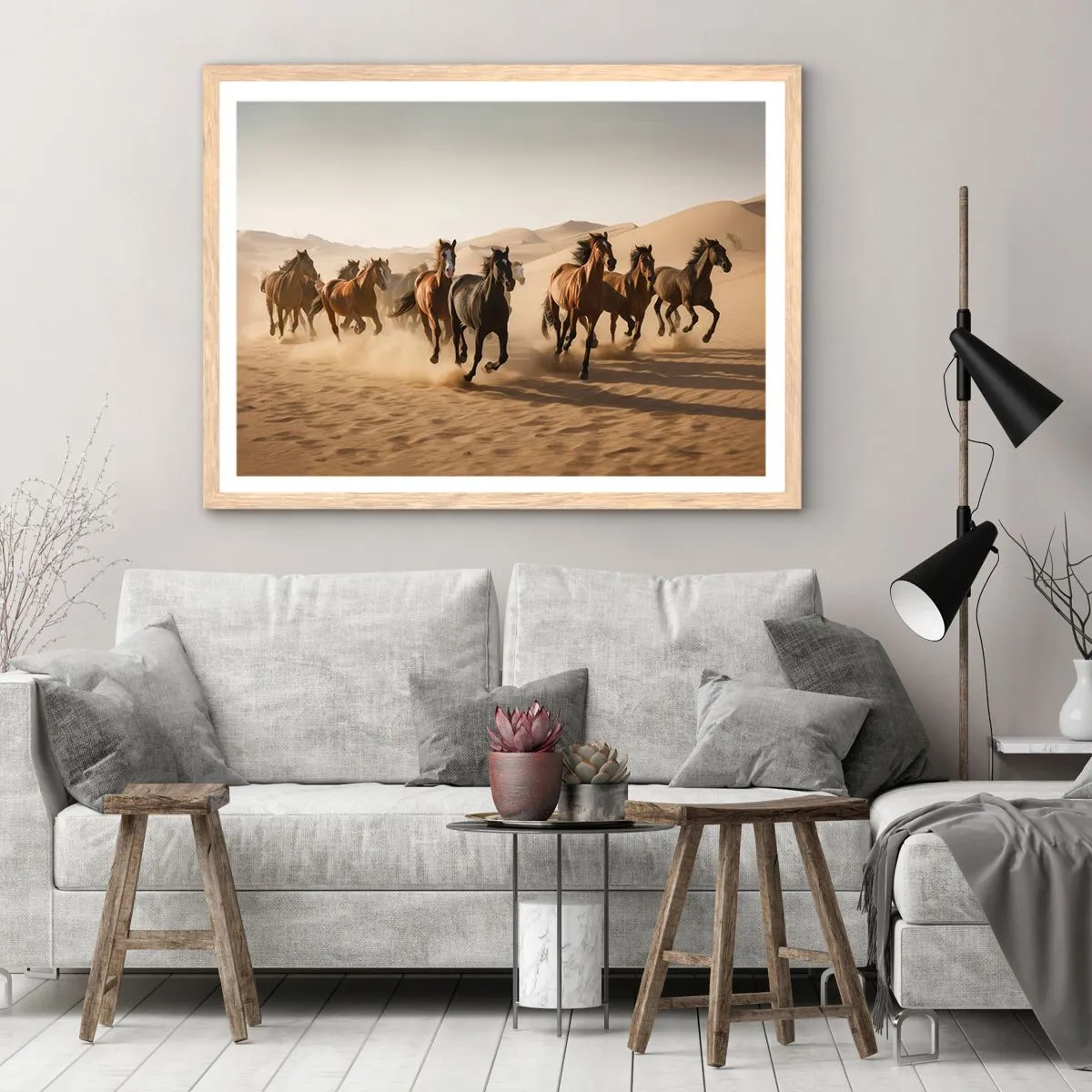 Poster in einem Rahmen aus heller Eiche - Frei wie der Wind - 40x30 cm