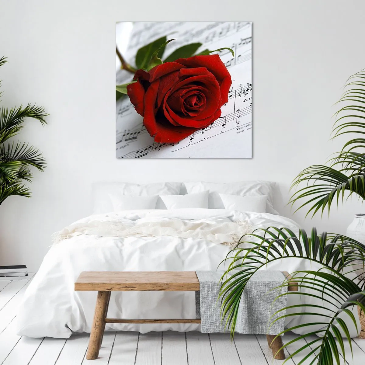 Bild auf Leinwand - Leinwandbild - Musik der Gefühle in Scharlach - 60x60 cm