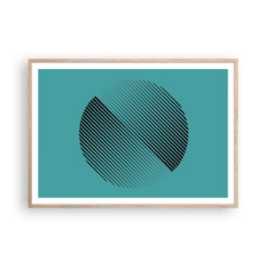 Poster in einem Rahmen aus heller Eiche - Kreis – eine geometrische Variante - 100x70 cm