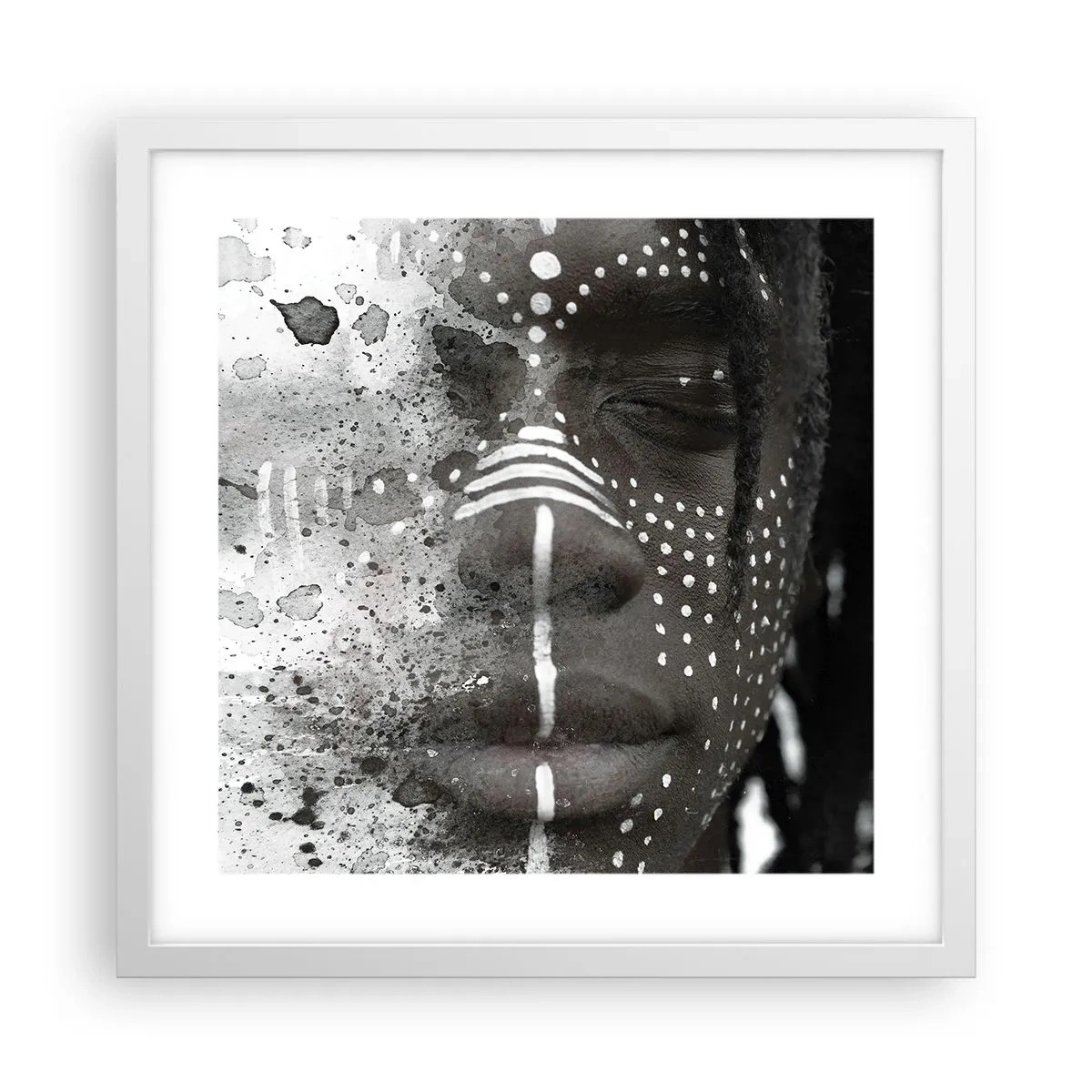 Poster in einem weißen Rahmen - Entdecke den Urgeist - 40x40 cm