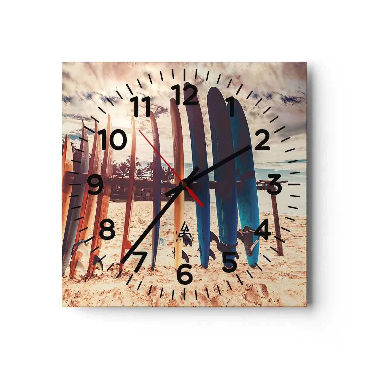 Wanduhr - Glasuhr - Gute Nacht bis morgen - 40x40 cm