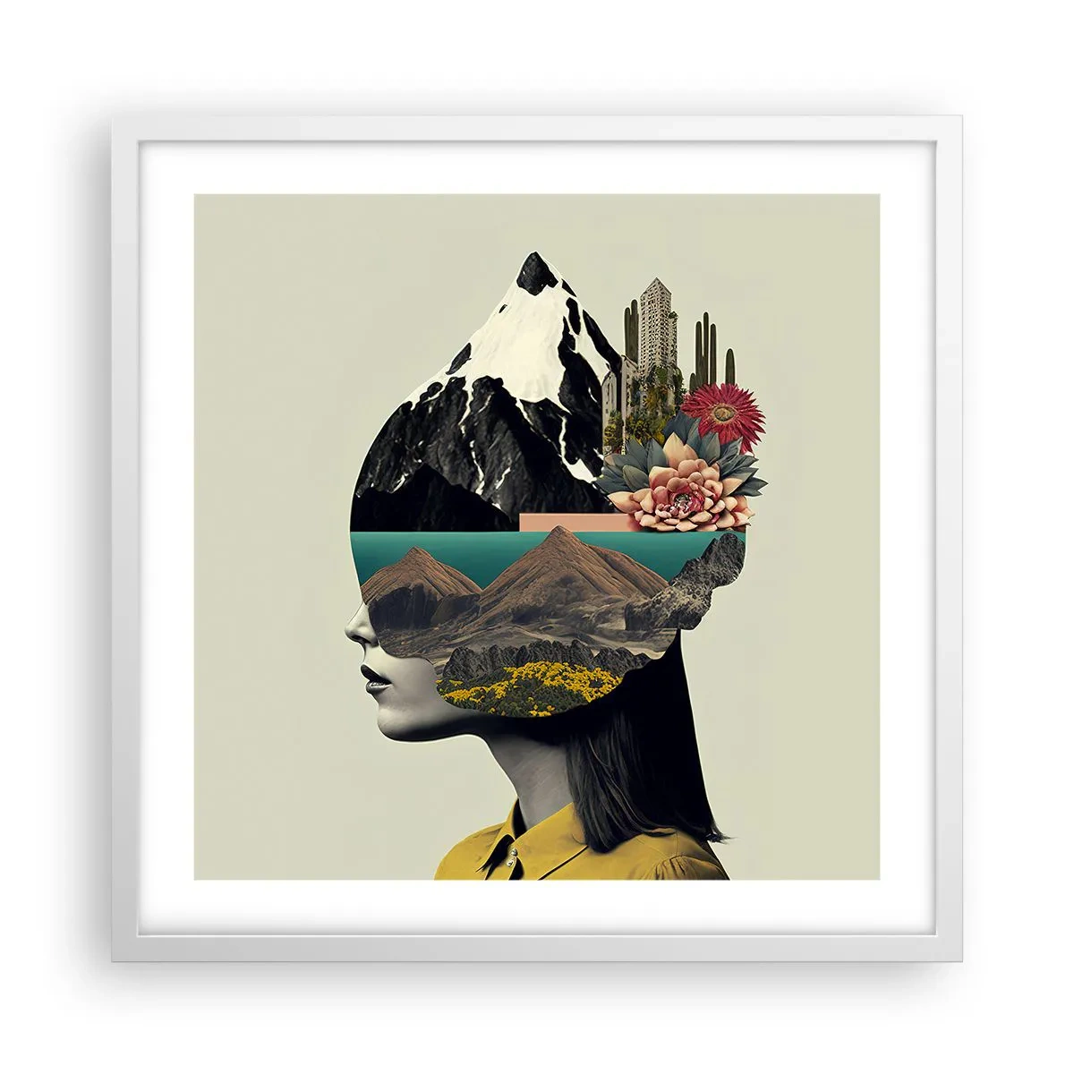 Poster in einem weißen Rahmen - Frau – bleibt immer ein Geheimnis - 50x50 cm