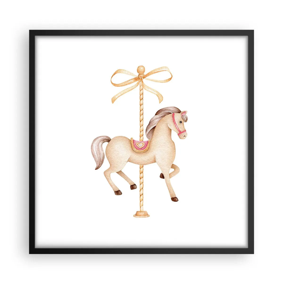 Poster in einem schwarzem Rahmen - Anmutiger Trab - 50x50 cm