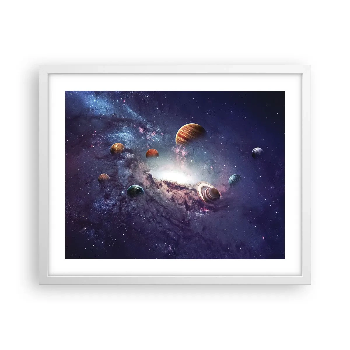 Poster in einem weißen Rahmen - Solar-Tanz-System - 50x40 cm