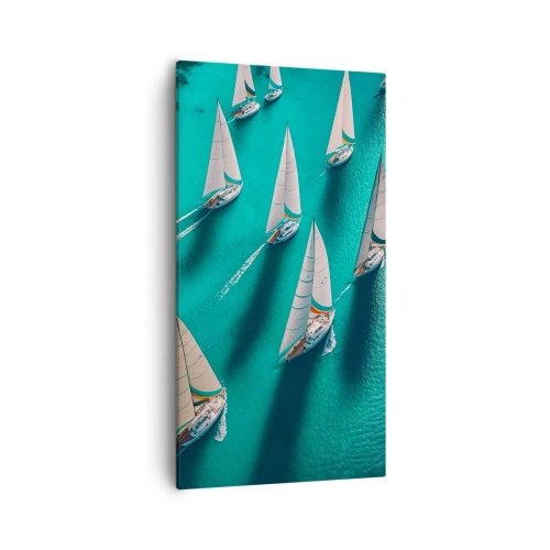 Bild auf Leinwand - Leinwandbild - Im Wettbewerb mit dem Wind - 55x100 cm