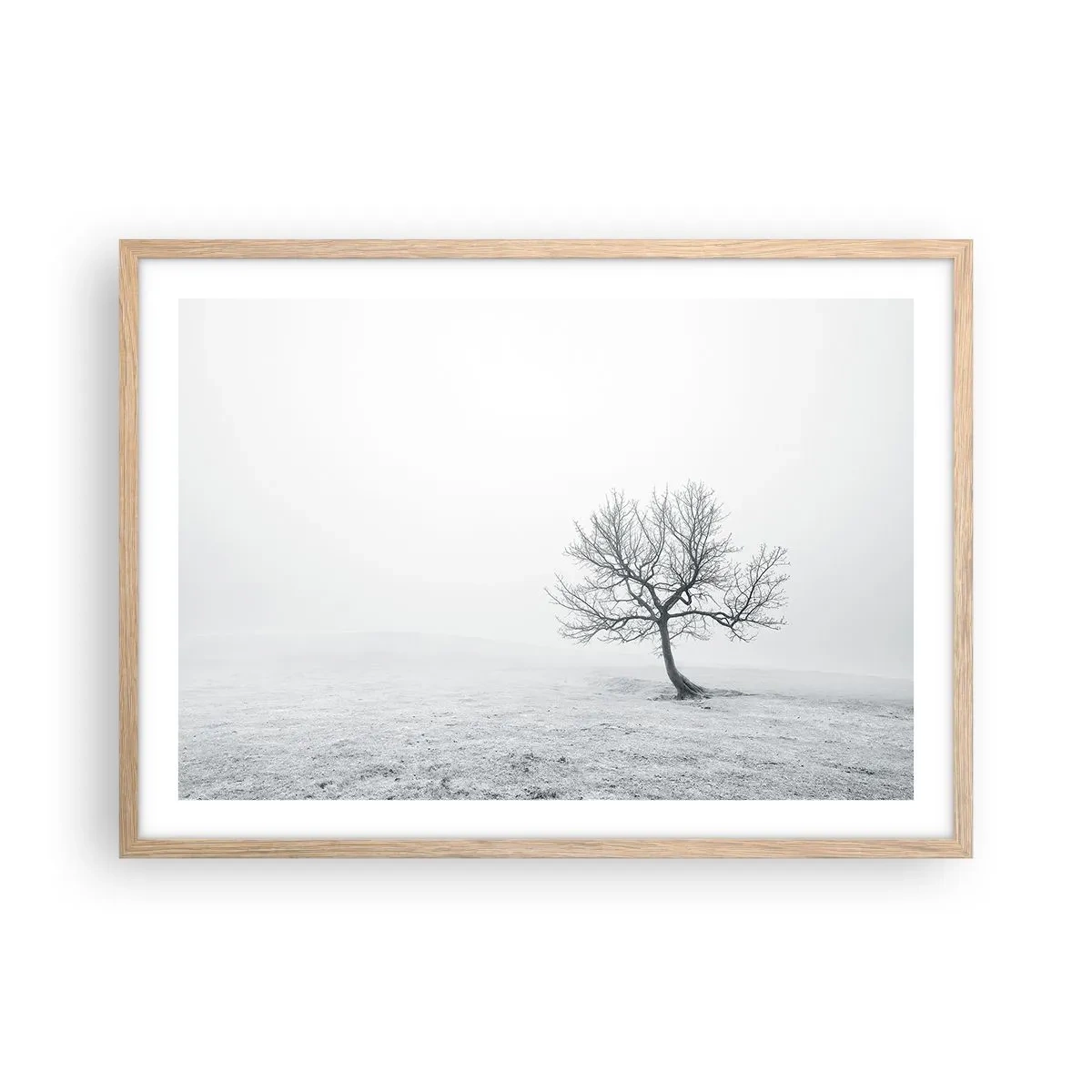 Poster in einem Rahmen aus heller Eiche - Gegen das Nichts - 70x50 cm