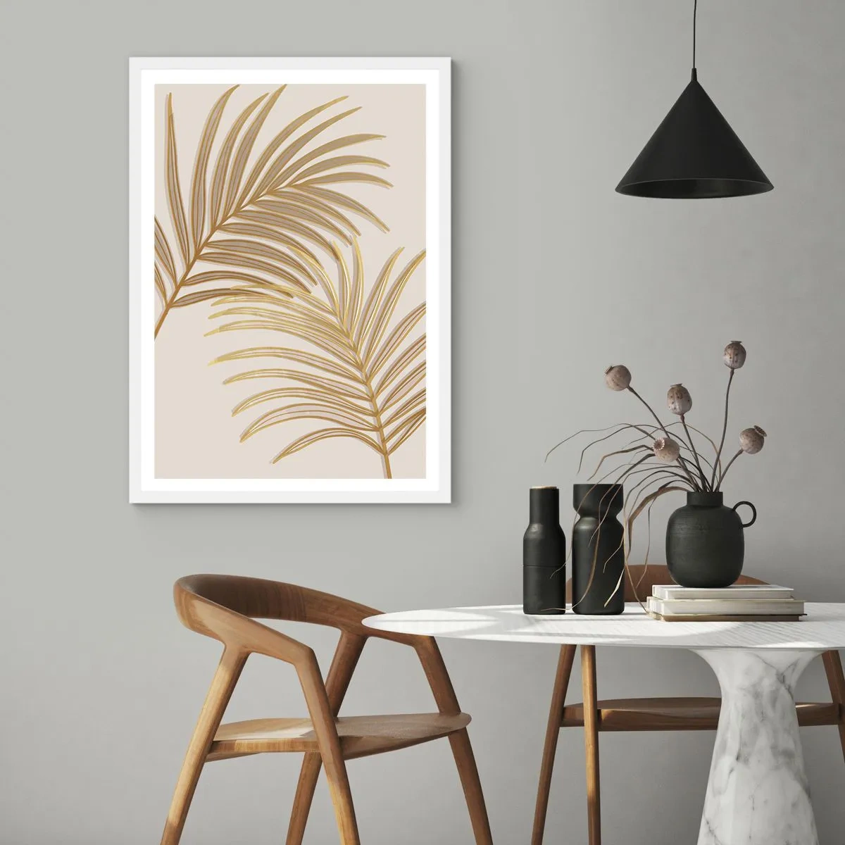 Poster in einem weißen Rahmen - Goldene Palme! - 40x50 cm