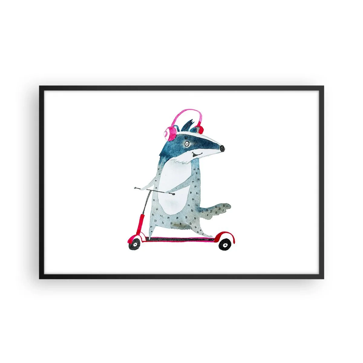 Poster in einem schwarzem Rahmen - Dachsfreude - 91x61 cm