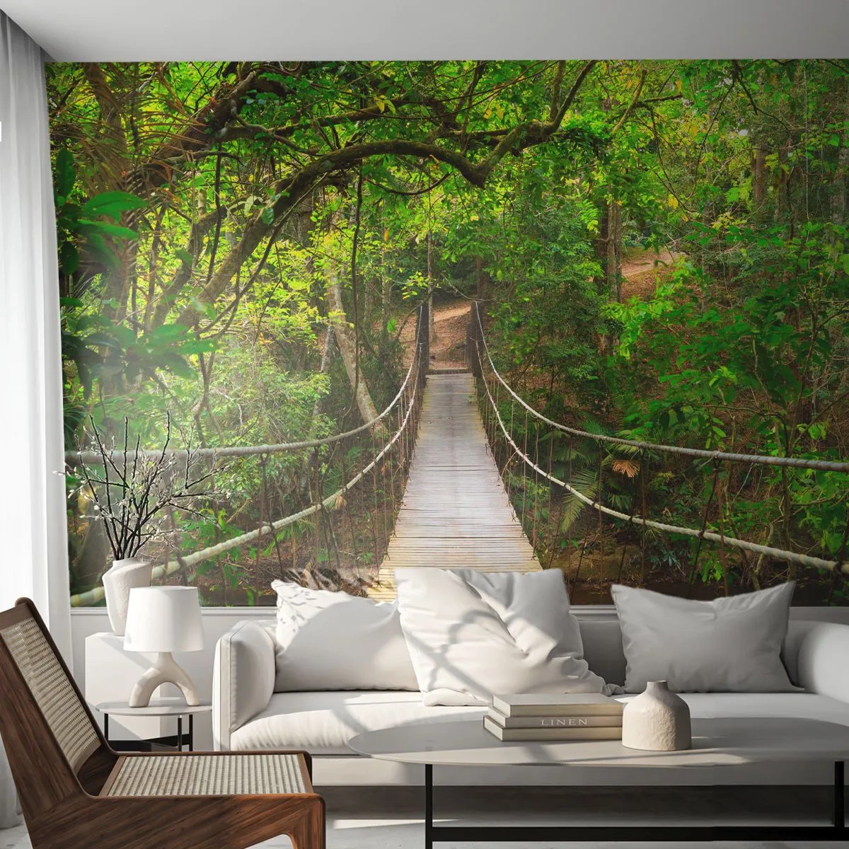 Fototapete Premium Sand - Denn im Garten gibt es eine Schlingpflanze - Landschaft, Wald, Natur - 100x70 cm