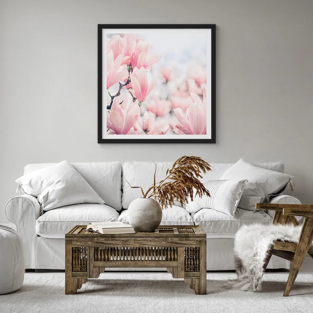 Poster in einem schwarzem Rahmen - Das Ideal der Subtilität - 60x60 cm