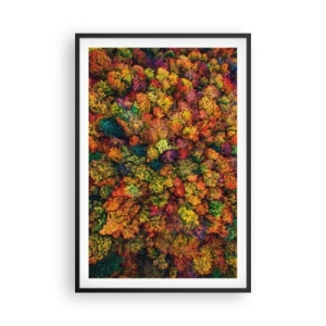 Poster in einem schwarzem Rahmen - Blumenstrauß aus Herbstbäumen - 61x91 cm