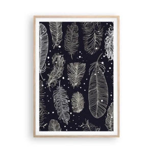 Poster in einem Rahmen aus heller Eiche - Gefiederte Spitze - 70x100 cm