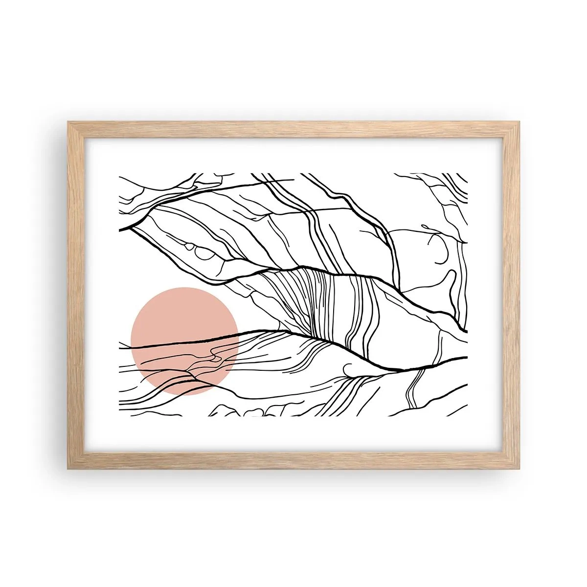 Poster in einem Rahmen aus heller Eiche - In einem Netz aus Zweigen - 40x30 cm