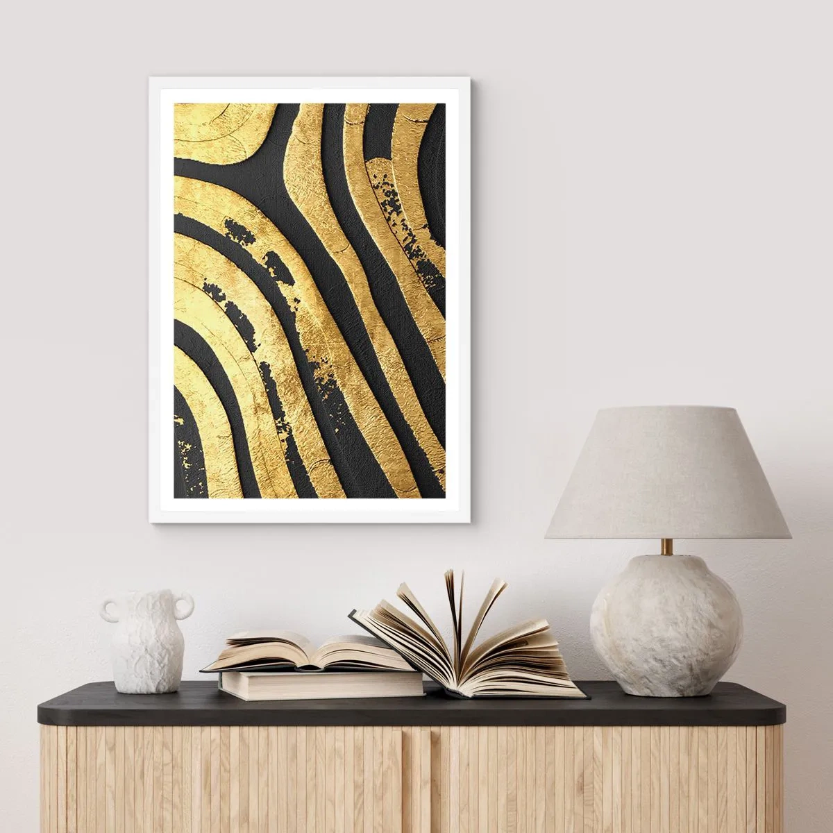 Poster in einem weißen Rahmen - Alles fließt - 70x100 cm