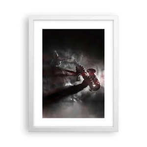 Poster in einem weißen Rahmen - In den Dämpfen des Jazz - 30x40 cm