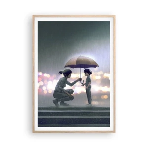 Poster in einem Rahmen aus heller Eiche - Und jetzt ist alles in Ordnung - 70x100 cm