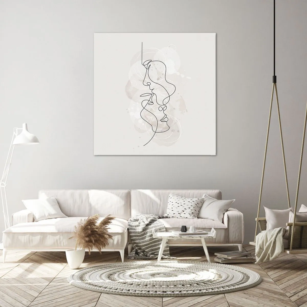 Bild auf Leinwand - Leinwandbild - Verstrickt in eine Umarmung - 60x60 cm