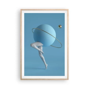 Poster in einem Rahmen aus heller Eiche - Und die Planeten spielen verrückt - 61x91 cm