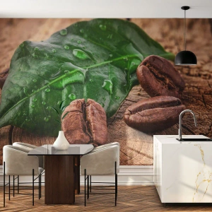 Fototapete Premium Canvas - Der wahrste und schwarze - Gastronomie, Kaffee, Kaffeebohne - 150x105 cm