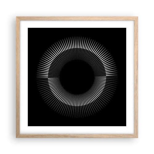 Poster in einem Rahmen aus heller Eiche - Schwarze Sonne - 50x50 cm