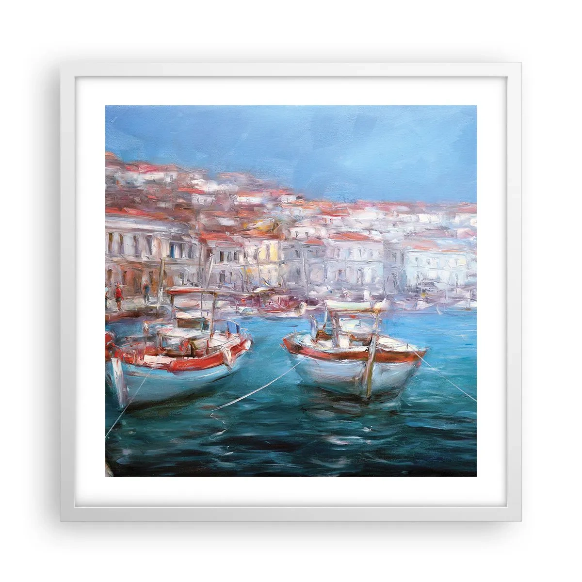 Poster in einem weißen Rahmen - Italienische Bucht - 50x50 cm