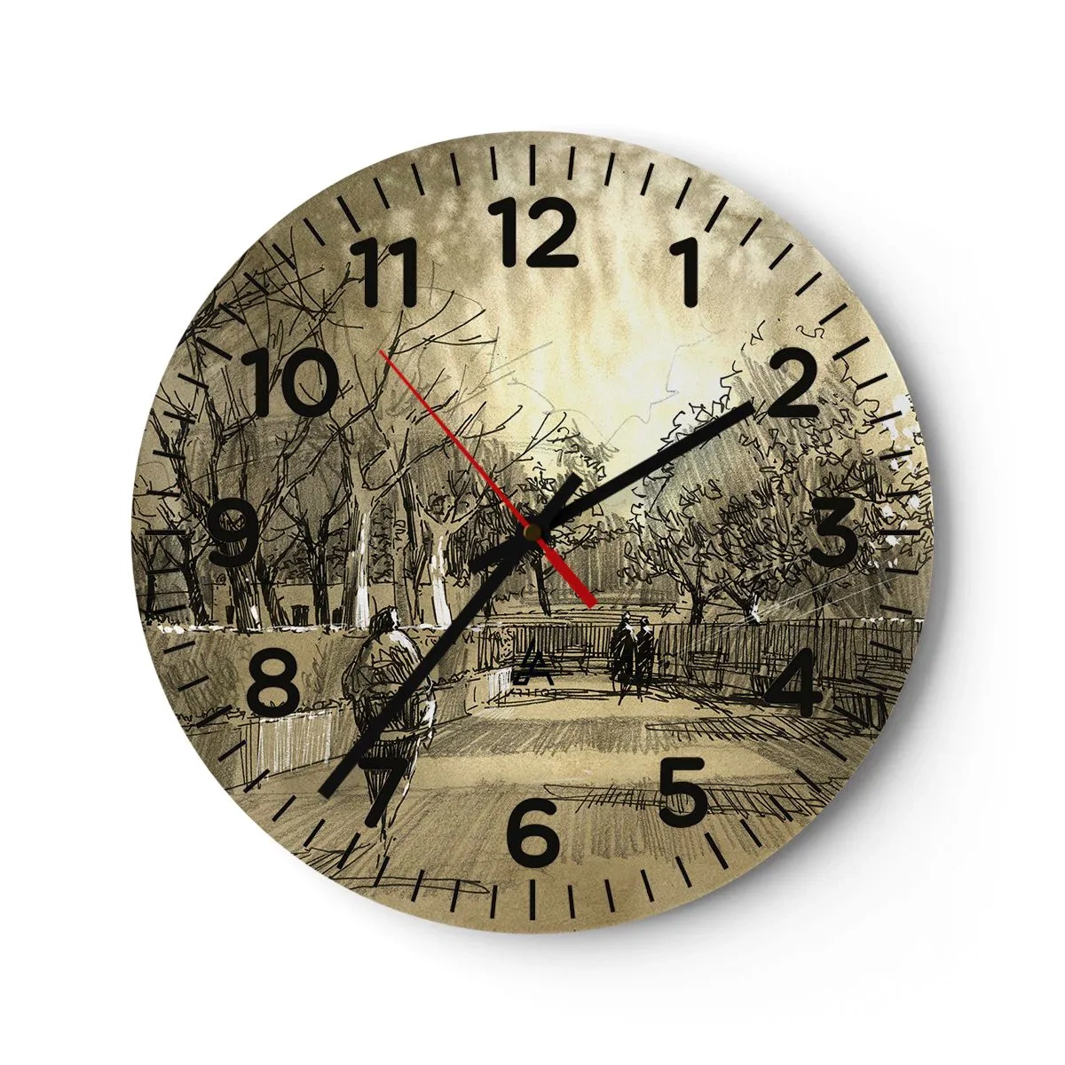Wanduhr - Glasuhr - Ein Moment mit einer Feder angehalten - 30x30 cm