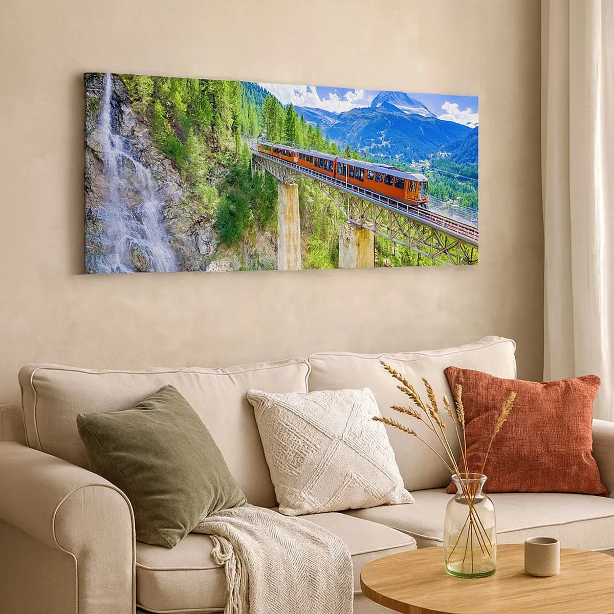 Bild auf Leinwand - Leinwandbild - Jetzt sind Alpen dran - 100x40 cm