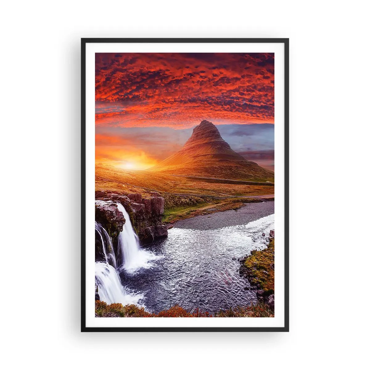 Poster in einem schwarzem Rahmen - Ein Blick auf Mittelerde - 70x100 cm