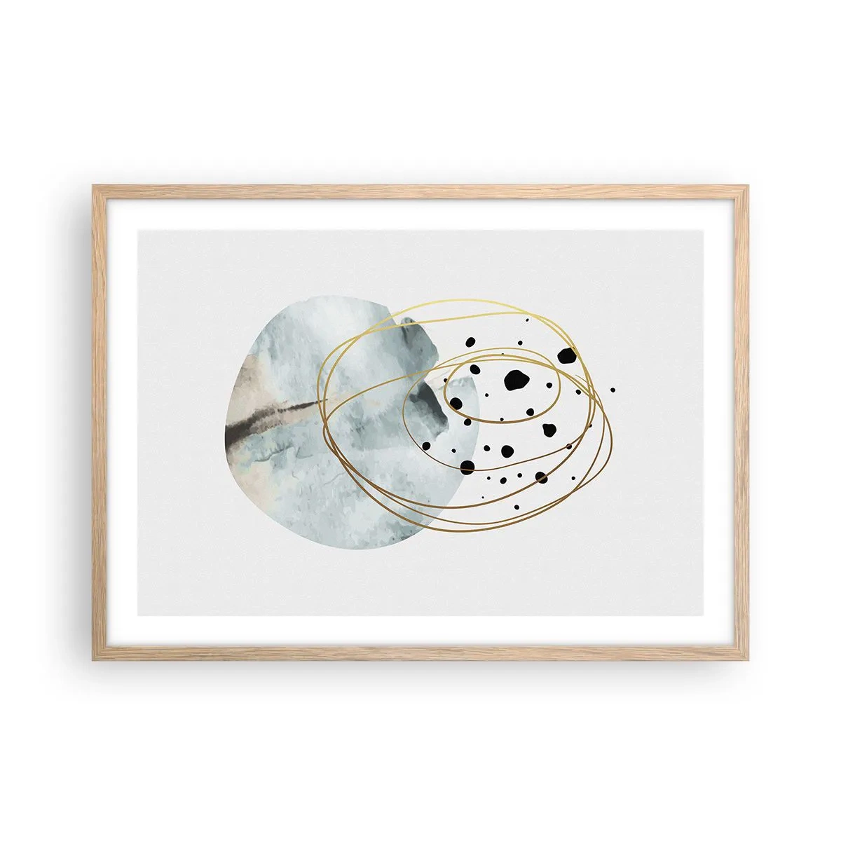 Poster in einem Rahmen aus heller Eiche - Vom Weltraum umarmt - 70x50 cm