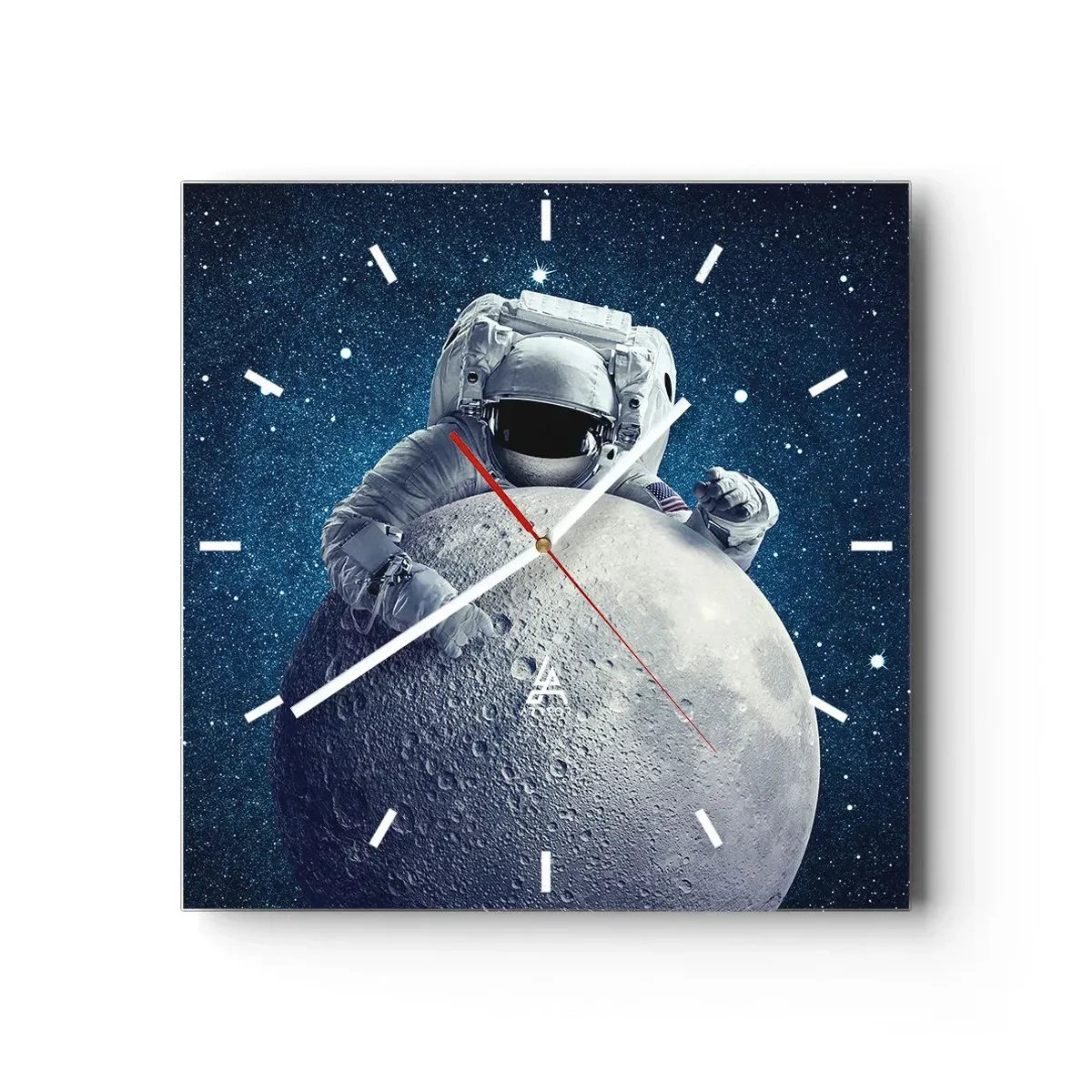 Wanduhr - Glasuhr - Weltraumjoker - 40x40 cm