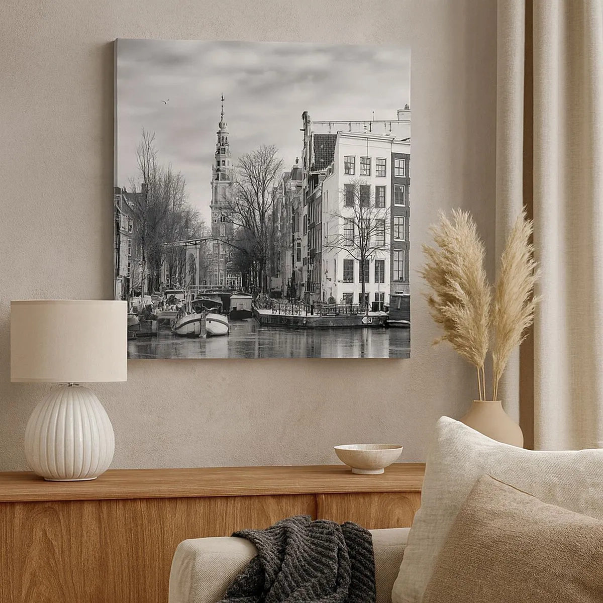 Bild auf Leinwand - Leinwandbild - Amsterdamer Atmosphäre - 30x30 cm