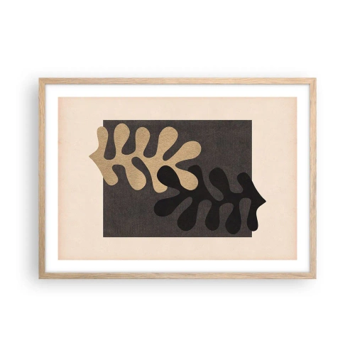 Poster in einem Rahmen aus heller Eiche - Abwesenheit und Ergänzung - 70x50 cm