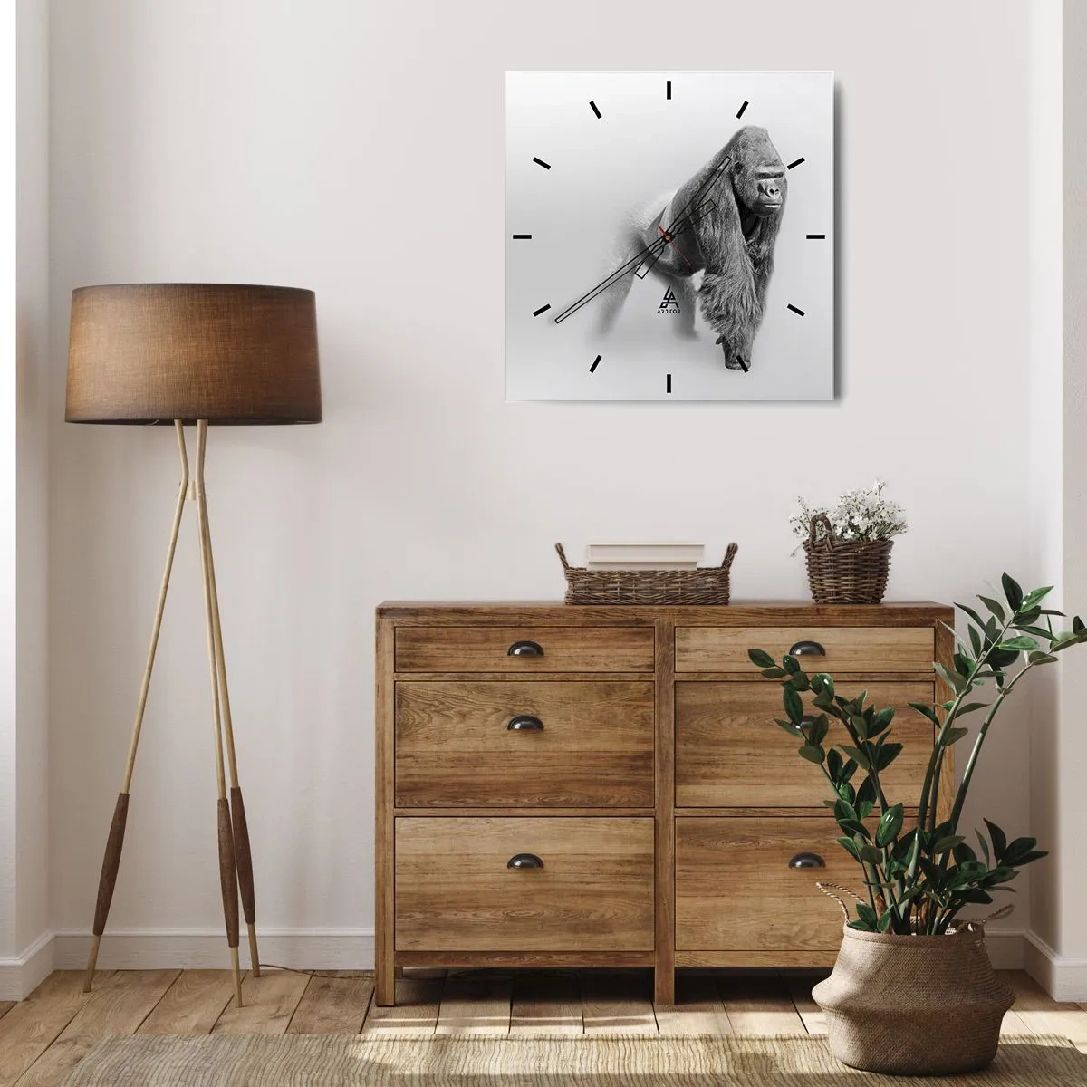 Wanduhr - Glasuhr - Zuversichtlich in seiner Stärke - 40x40 cm