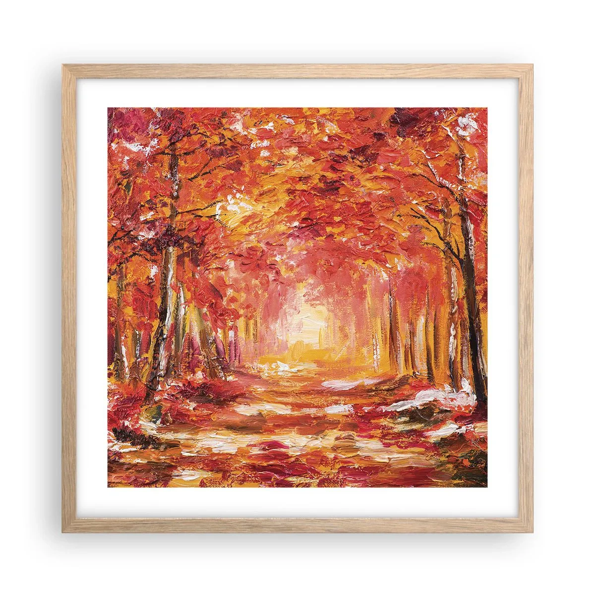 Poster in einem Rahmen aus heller Eiche - Kupferwald - 50x50 cm