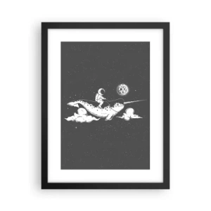 Poster in einem schwarzem Rahmen - Weltraumreiter - 30x40 cm