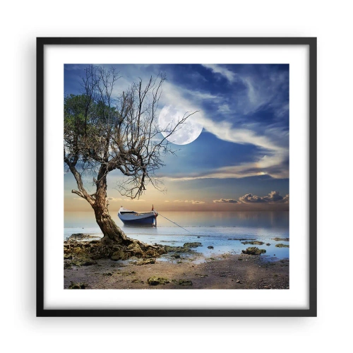 Poster in einem schwarzem Rahmen - Ist das das Ende oder der Anfang? - 50x50 cm