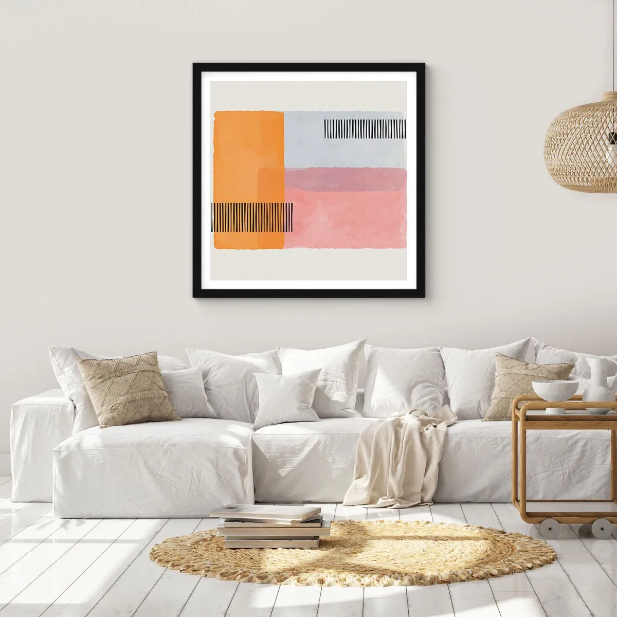 Poster in einem schwarzem Rahmen - Von Ecke zu Ecke - 30x30 cm