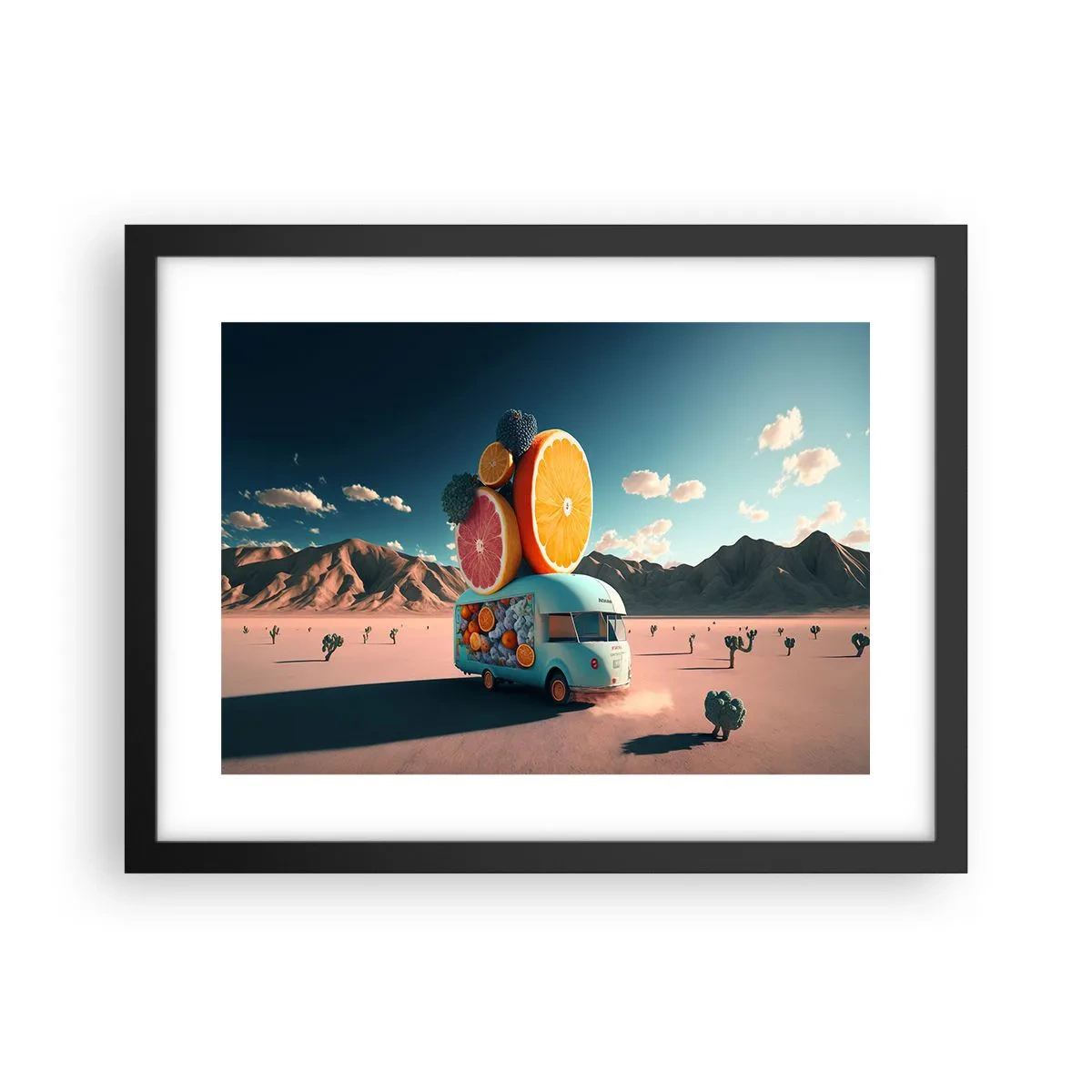 Poster in einem schwarzem Rahmen - Geschmack von Urlaub - 40x30 cm