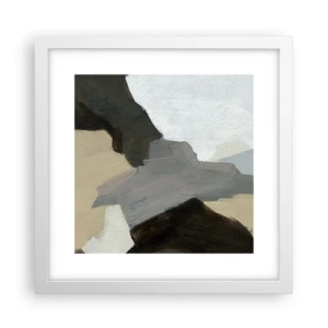 Poster in einem weißen Rahmen - Abstraktion: Scheideweg des Graus - 30x30 cm