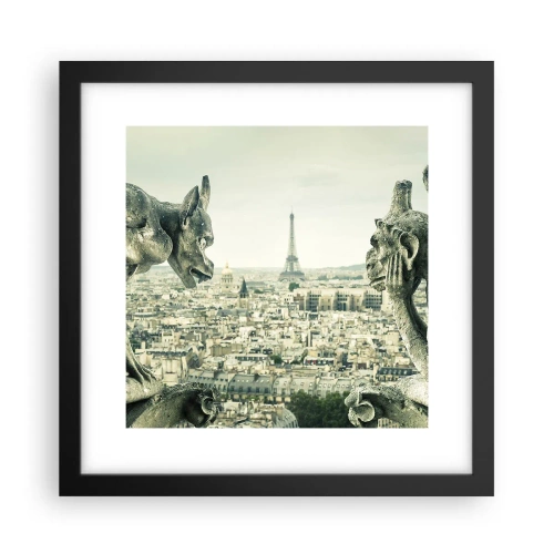 Poster in einem schwarzem Rahmen - Pariser Plaudern - 30x30 cm