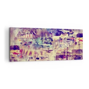 Bild auf Leinwand - Leinwandbild - Bunte abstrakte Collage mit Text und Grafiken - 120x50cm - Und das ist alles, was es geben wird - Moderne Wanddekoration für Wohnzimmer und Schlafzimmer ARTTOR