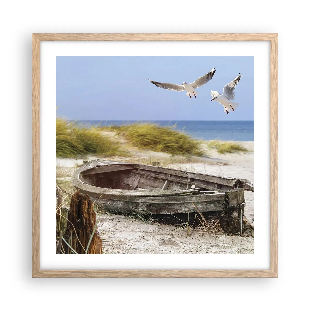 Poster in einem Rahmen aus heller Eiche - In Wind gebadet - 50x50 cm