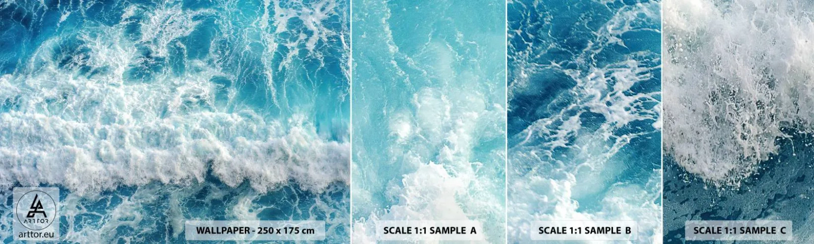 Fototapetenmuster Standard Eco - Freudig und springend - Meer, Meereswelle, Natur - 100x30 cm