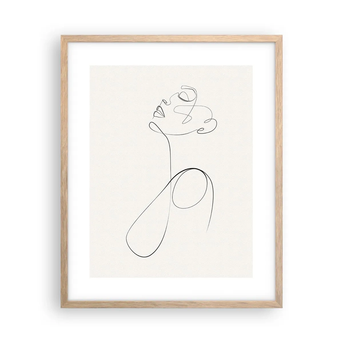 Poster in einem Rahmen aus heller Eiche - Versunken in Träumen - 40x50 cm