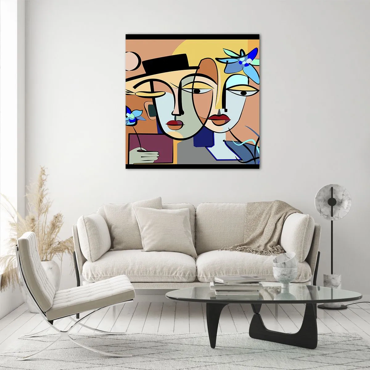 Glasbild - Bild auf glas - Picassos randez vous - 30x30 cm