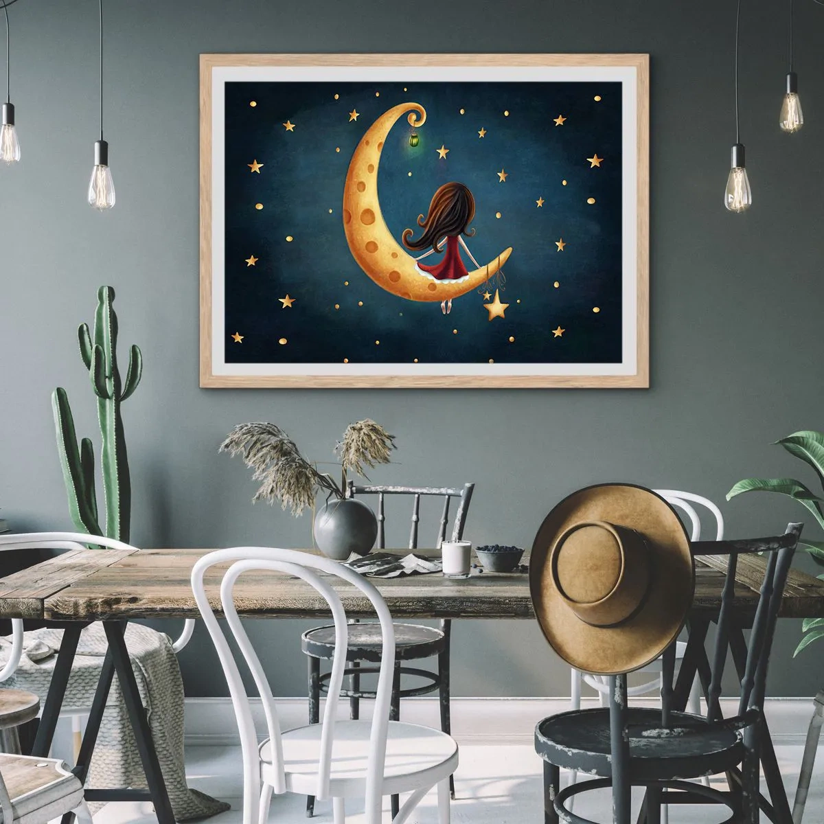 Poster in einem Rahmen aus heller Eiche - Einmal… - 70x50 cm