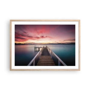 Poster in einem Rahmen aus heller Eiche - Die sanfte Flamme des Abends - 70x50 cm