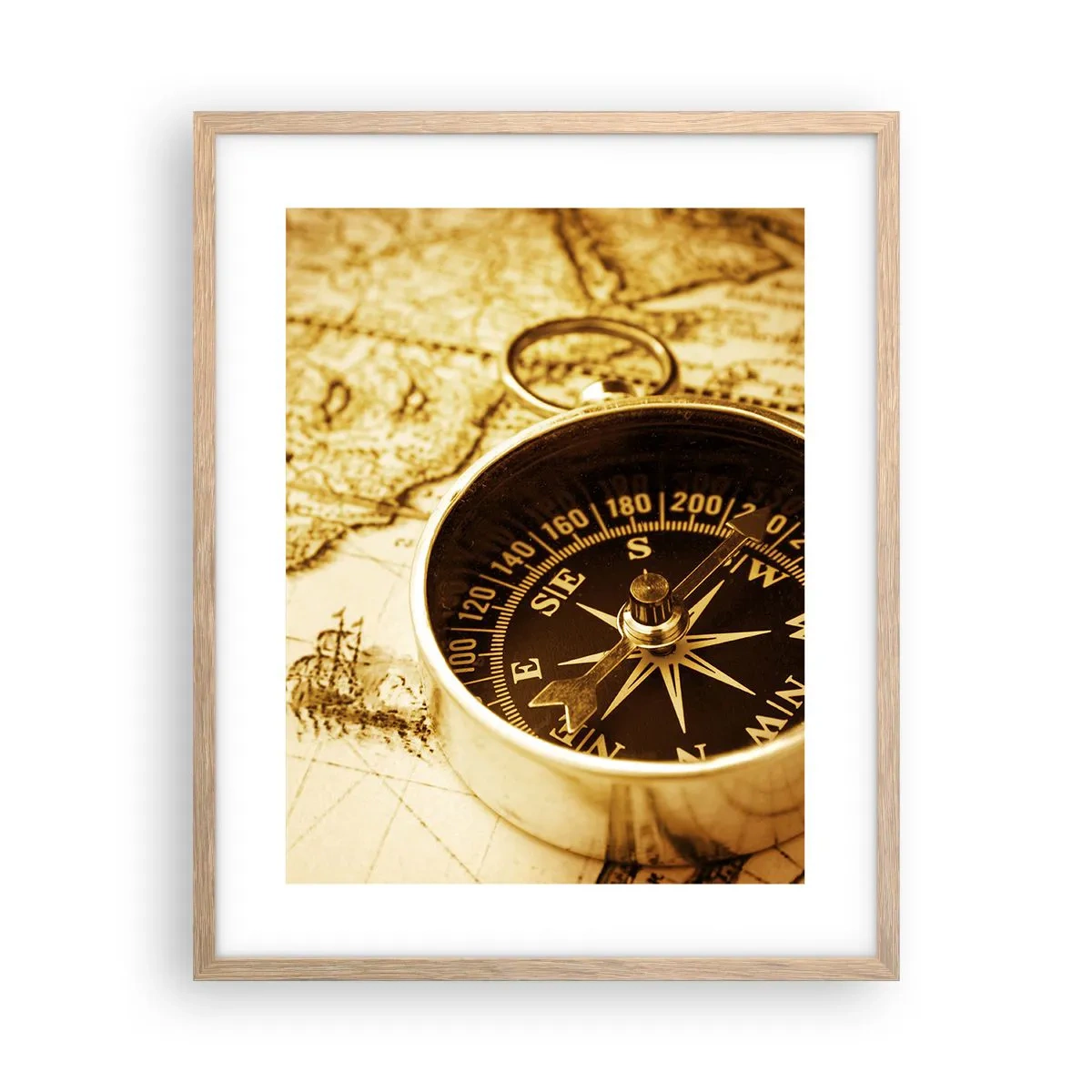 Poster in einem Rahmen aus heller Eiche - Ost oder West? - 40x50 cm