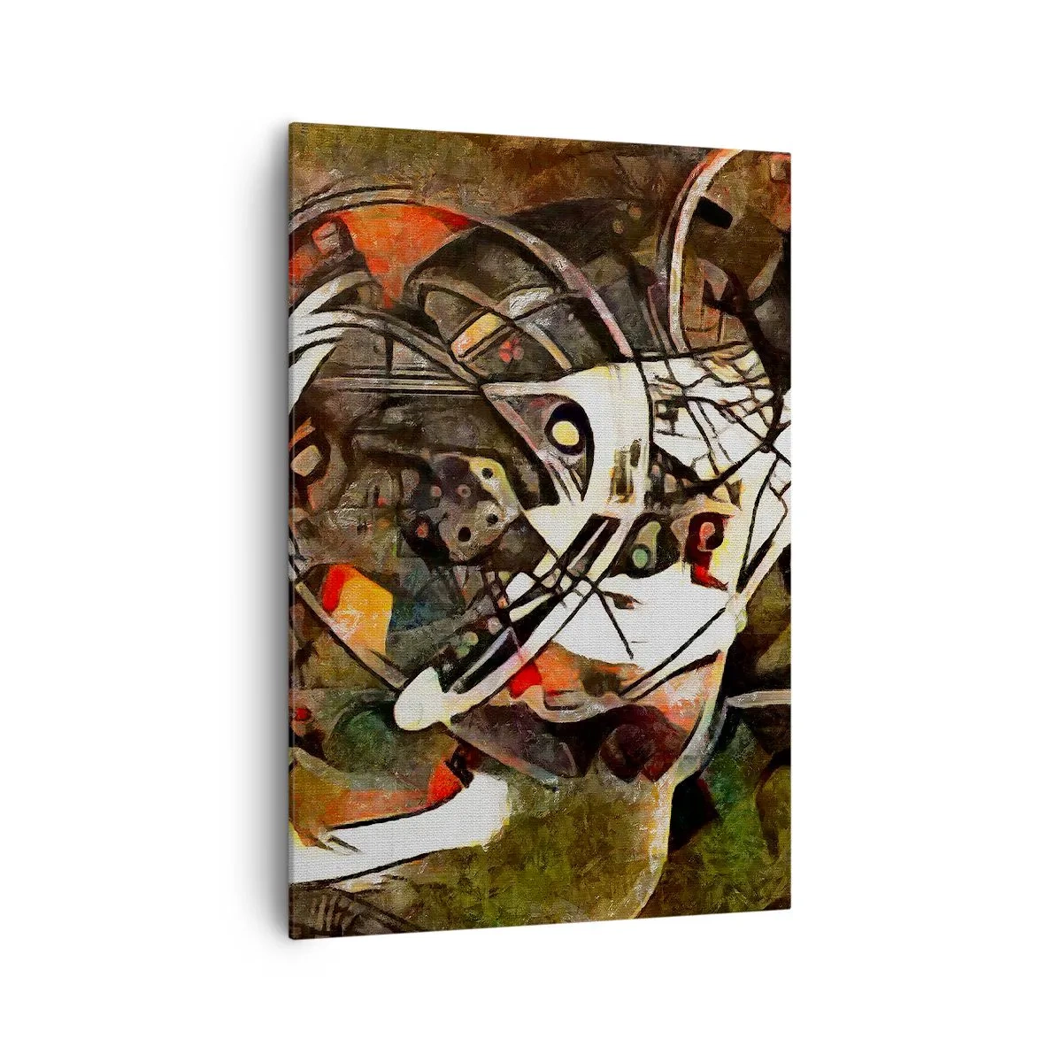 Bild auf Leinwand - Leinwandbild - Ausdrucksstarke Abstraktion in dunklen Tönen mit dynamischen Linien. - 70x100cm - Hören Sie den Verkehr? - Moderne Wanddekoration für Wohnzimmer und Schlafzimmer ARTTOR